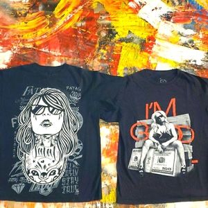 Fatal Clothing graphic tee 2 piece bundle